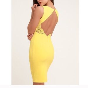 Lulu’s Speak Sweetly Open Back Yellow Dress Size XS